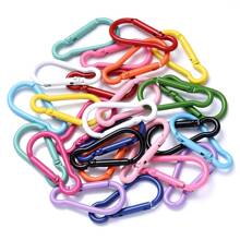 10pcs Mix Color Carabiner D-Ring Key Chain Clip Camping Hoop Outdoor Spring Gate Safety Buckle Kayrings Diy Accessories - Multicolor - View 1