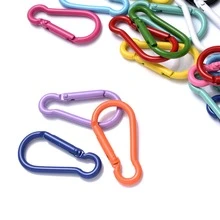 10pcs Mix Color Carabiner D-Ring Key Chain Clip Camping Hoop Outdoor Spring Gate Safety Buckle Kayrings Diy Accessories - Multicolor - View 5