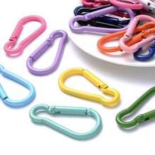 10pcs Mix Color Carabiner D-Ring Key Chain Clip Camping Hoop Outdoor Spring Gate Safety Buckle Kayrings Diy Accessories - Multicolor - View 4