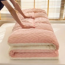 Hàng mới đến Tính hai mặt Sang trọng Nệm , Với Chạm khắc Sang trọng Mặt trước Và Bắt chước Cừu  Cashmere Trở lại , Cho mùa đông Sử dụng - Hồng - Xem 2