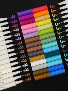 顏色金屬質感柔軟的水基記號筆,適用於卡通繪畫,黑暗的紙繪畫 - 彩色 - 查看 3