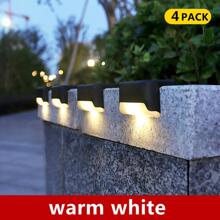4pcs Warm Light Stair Step Lights, Outdoor Garden Lighting For Pathway, Yard, Patio - Black - View 8