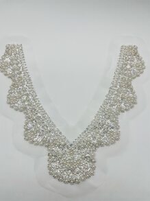 1pc Bridal Dress Collar Clothing Sewing Applique Diy - White - View 2