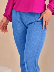 Women Pants - 寶藍色 - 查看 3