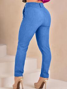 Women Pants - 寶藍色 - 查看 2