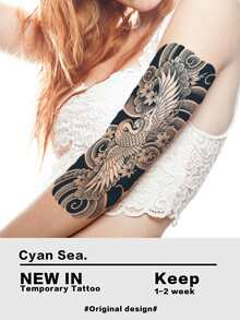 1pc Crane Tattoo Sticker For Surfing Look - Black - View 3