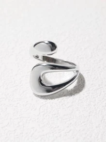 SYMFNY 925 Sterling Silver Double Lines Shape Party Accessories Adjustable Ring 1 pc
