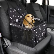 1 PC Pet Dogs Car Booster Seat Travel Carrier Cage, Oxford Breathable Folding Soft Washable Travel Bags