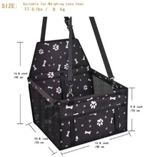 1 PC Pet Dogs Car Booster Seat Travel Carrier Cage, Oxford Breathable Folding Soft Washable Travel Bags