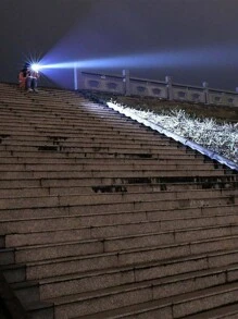 1pc Rechargeable 1200mah Mini Flashlight, Adjustable Focus With Strong Beam, Portable For Outdoor, Home, Car Use With Multiple Light Modes