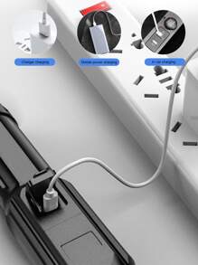 1pc Rechargeable 1200mah Mini Flashlight, Adjustable Focus With Strong Beam, Portable For Outdoor, Home, Car Use With Multiple Light Modes