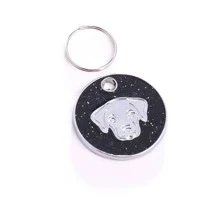 Round Blank Dog Tag For Labrador, Personalized Laser Engraved Pet Collar Id Tags For Anti-lost - Black - View 1