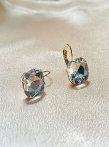 European And American Style Fashion Crystal Inlaid Earrings, Simple And Versatile Ear Accessories - White - View 1