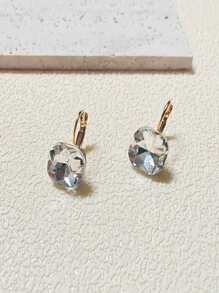 European And American Style Fashion Crystal Inlaid Earrings, Simple And Versatile Ear Accessories - White - View 3