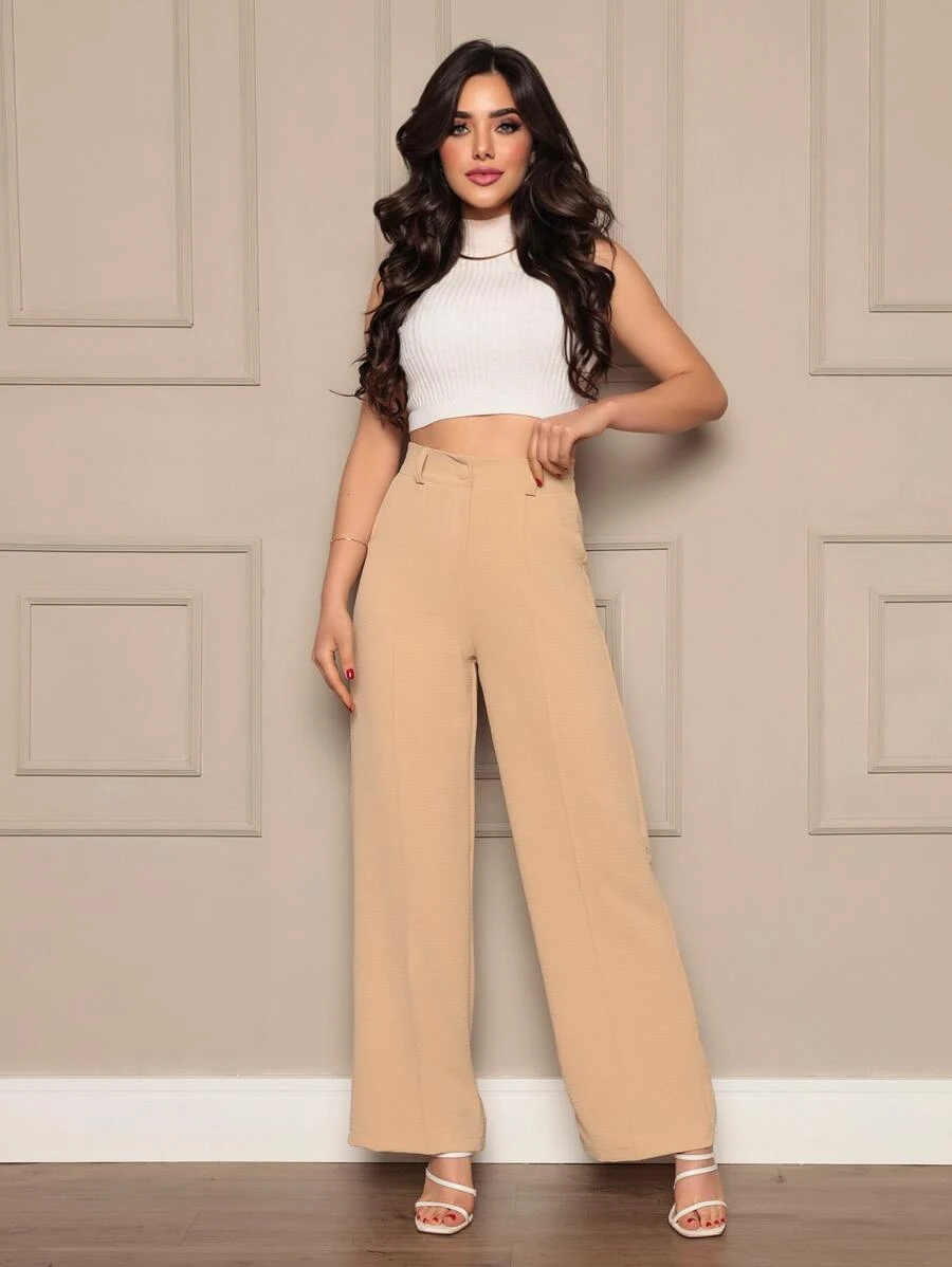 Women Pants - Beige - View 1