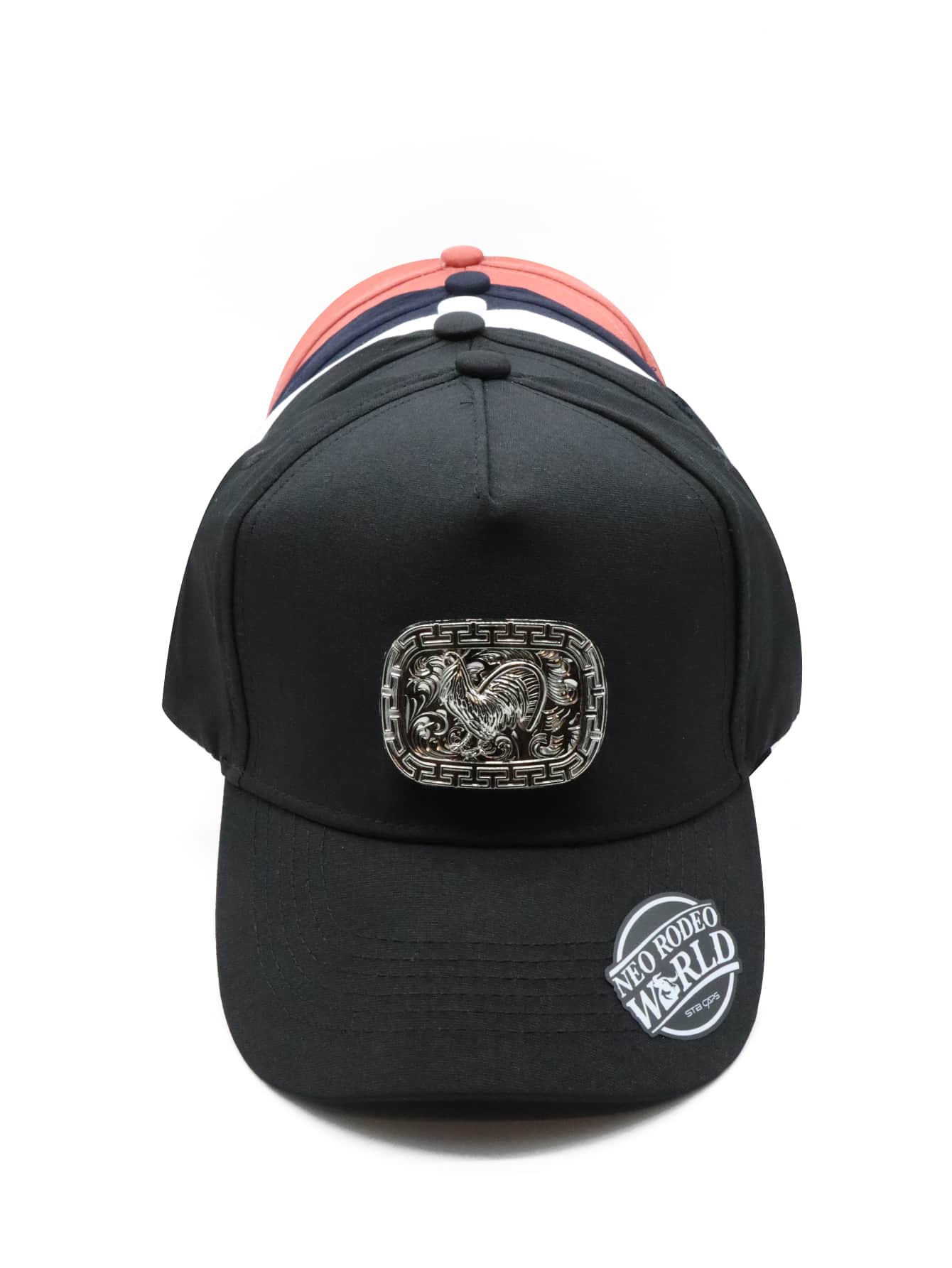 Paquete de 5 pzs de gorra con diseño de Gallo en Placa Metalica - Multicolor - Ver 1