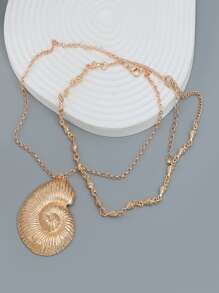 Đúng mốt Vỏ sò Dây chuyền 2 cái/bộ Đối với phụ nữ - Vàng - Xem 1