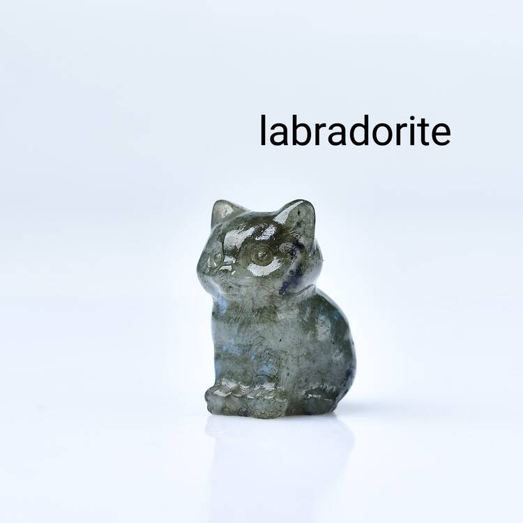 1pc Crystal Carved Cat Figurine, Ideal As Crystal Gift For Home Decoration Or Pocket Meditation Stone - crystal - View 7