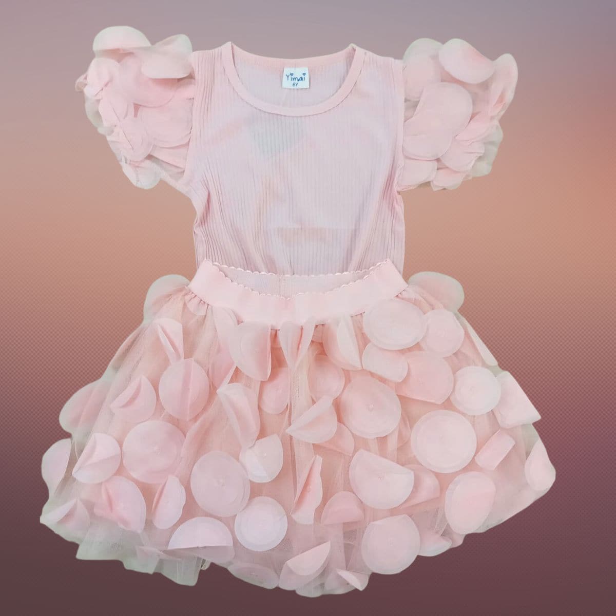 LINDO CONJUNTO DE NIÑA DE DOS PIEZAS BLUSA Y FALDA - Rosa - Ver 1