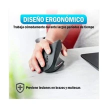 Mouse,Ratón Vertical ERGONOMICO ,Inalámbrico Ergonómico RECARGABLE INALAMBRICO - Negro - Ver 2