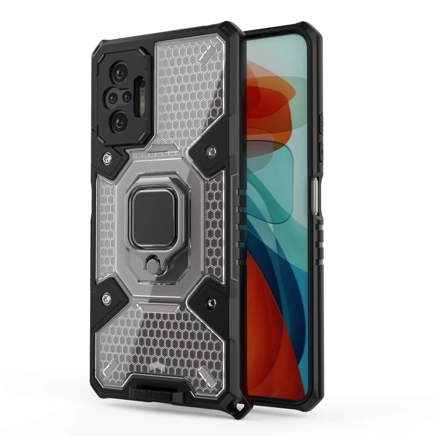 Premium Anti-Shock Heavy-Duty Case With Strap + 9D Tempered Glass Mica For Xiaomi, Poco, Redmi And Redmi Note
