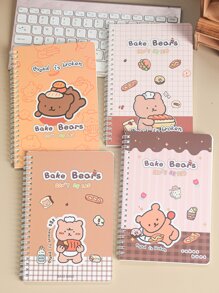 MOKA A5 Cute Cartoon Spiral Notebook With Horizontal Lines, 60 Sheets/book, Random Style - Multicolor - View 2
