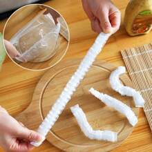 100pcs/Pack Pe Plastic Elastic Food Wrap, Disposable Food Cover, Cling Film For Food Preservation - White - View 4