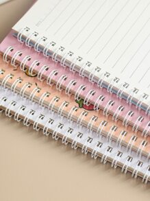 MOKA Cute Cartoon Cover A5 Spiral Notebook For Students, Random Design With 60 Horizontal Lined Pages - Multicolor - View 8