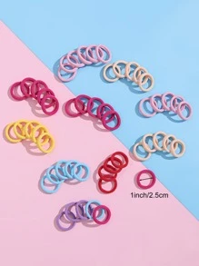 Niñas 50 piezas Goma de pelo unicolor