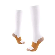 đôi tất dài nén thể thao bằng sợi đồng để ngăn ngừa chứng giãn tĩnh mạch - trắng - Xem 3