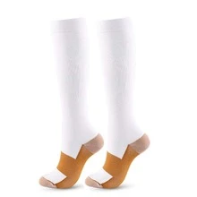 đôi tất dài nén thể thao bằng sợi đồng để ngăn ngừa chứng giãn tĩnh mạch - trắng - Xem 5