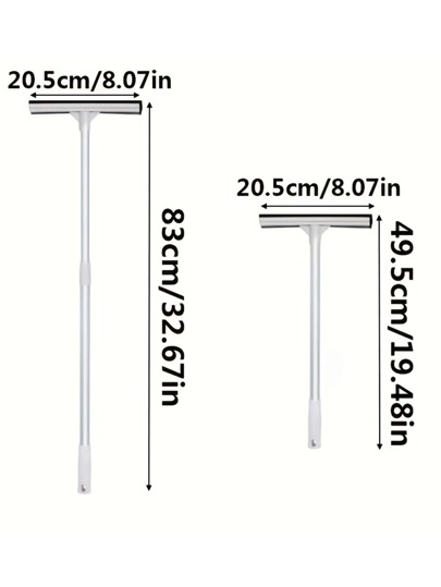 1pc Extendable Aluminum Pole Glass Cleaning Brush Scraper