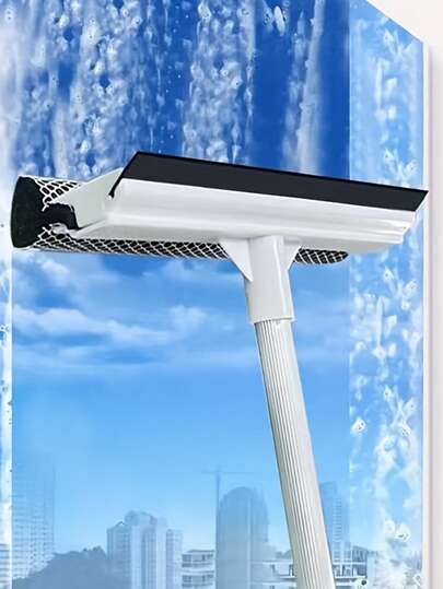 1pc Extendable Aluminum Pole Glass Cleaning Brush Scraper