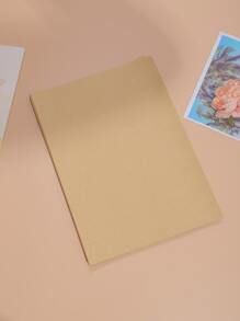 1 Paquete (50 Hojas) Papel A4 De Color Marrón Claro, Adecuado Para Impresión Y De Oficina - Caqui - Ver 1