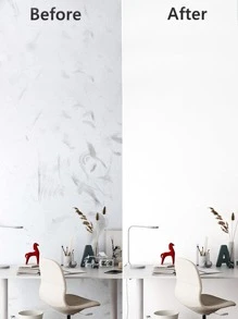 1 pieza cocina adorno impermeable a prueba de aceite autoadhesivo Papel de pared cáscara con Palo rollo Pegatinas de pared casa adorno Pegatinas de pared sala de estar - Blanco - Ver 5