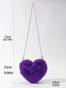 Quà tặng đặc biệt ngày Valentine: Túi đeo vai hình trái tim bằng vải nhung mềm mại, kèm dây đeo chéo và ví nhỏ xinh có khóa kéo! Túi hình trái tim bằng vải nhung độc đáo. Món quà Valentine tuyệt vời nhất dành cho bạn gái, người yêu và phái nữ. Thích hợp cho đi mua sắm, sử dụng hàng ngày, ví hình trái tim thời trang, phối hoàn hảo với váy áo ngày Valentine, túi nhung mới dành cho nữ. - Màu tím - Xem 3