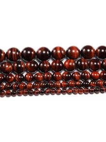 1鋼絞線混合黃色和紅色虎眼寶石散珠DIY首飾製作 - 紅色 - 查看 5