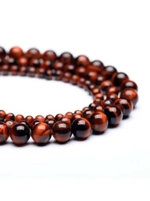 1鋼絞線混合黃色和紅色虎眼寶石散珠DIY首飾製作 - 紅色 - 查看 3