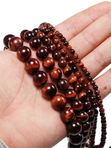 1鋼絞線混合黃色和紅色虎眼寶石散珠DIY首飾製作 - 紅色 - 查看 1