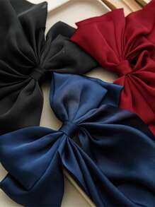 6pcs Women Solid Bow Decor Elegant Hair Clip For Daily Life Cute Claw Clips Hair Claws Hair Barrettes, School Stuff, College, Bows, Hair Accessories, Head Accessories, Hair Accessories For Women - Multicolor - View 3