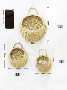 1 Móc Treo Cây Mây, Giỏ Trồng Cây Treo Phong Cách Nhật Bản Để Trang Trí - Màu be - Xem 5