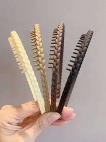 4 Peças Faixa de Cabelo Sólida Antiderrapante Casual para o Dia a Dia Feminina, Tiara, Arco de Cabelo, Faixa de Cabelo Zig Zag