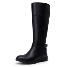 Jeossy Women's 50 Knee High Riding Boots Calf Metal Buckle Boot
