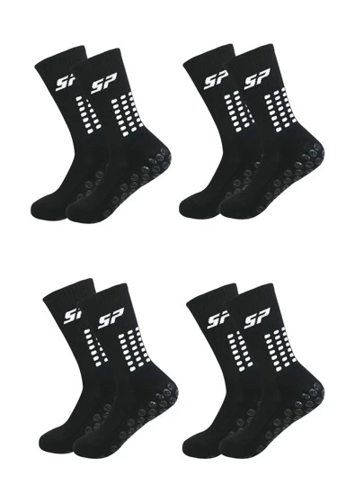 Sports Outdoor 4 Pairs Anti-Slip Football Socks Men Women Non-Slip Soccer Basketball Tennis Sport Socks Grip Cycling Riding Socks