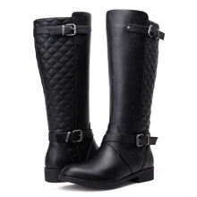 Women's 950 Knee High Ridng Boots Metal Buckle Boot - 黑色 - 查看 1