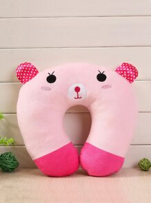 卡通小熊印花U型旅行枕柔軟頸托軟墊 - 粉色 - 查看 1