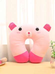 卡通小熊印花U型旅行枕柔軟頸托軟墊 - 粉色 - 查看 2