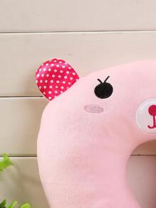 卡通小熊印花U型旅行枕柔軟頸托軟墊 - 粉色 - 查看 4