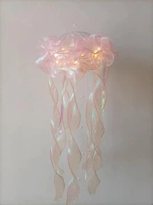 1 Roll Of Pink Iridescent Mermaid Tail Satin Ribbon For Gift Wrapping - Pink - View 2