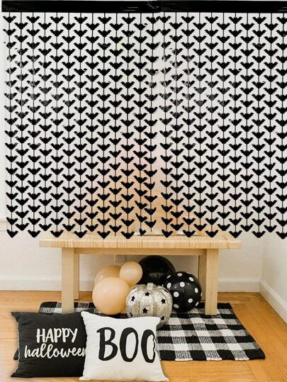 1m*2m Halloween Rain Silk Curtain Decoration Party Supplies Bat Pattern